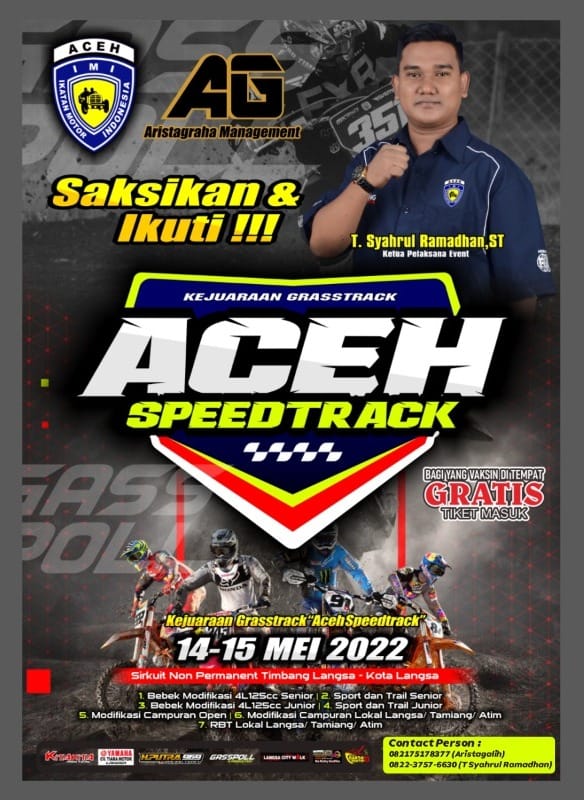 Kejuaraan Grasstrack Aceh Speedtrack Kota Langsa – Aceh Bisa Menonton Gratis , Ini Dia Infonya