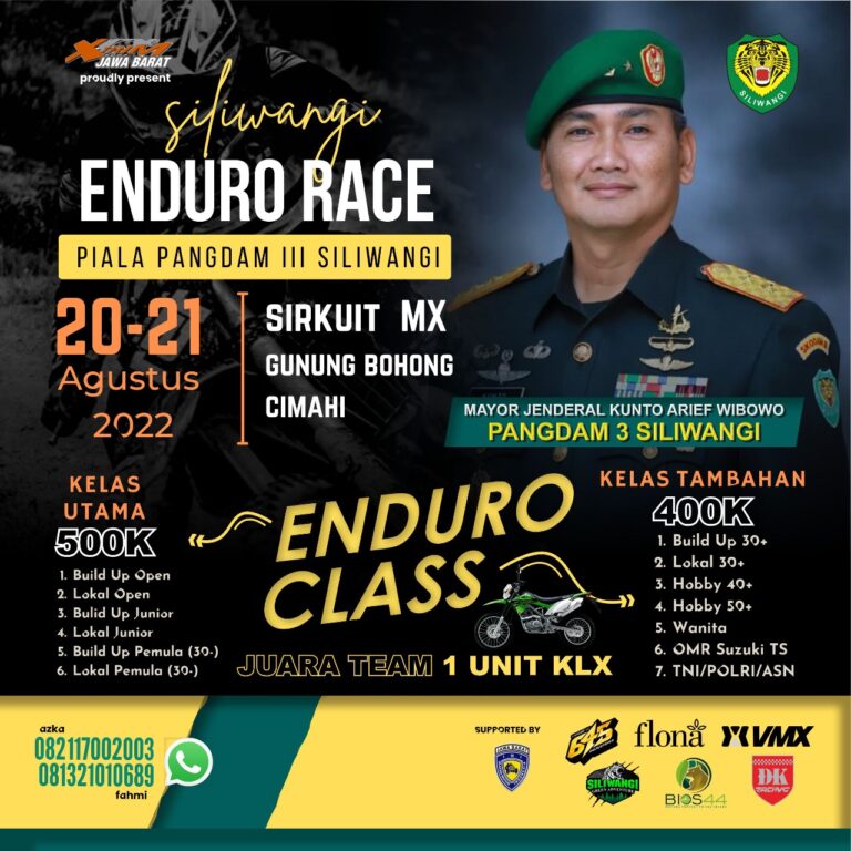 PANGDAM III SILIWANGI ENDURO RACE – Tantangan Berbeda Untuk Pebalap Berikut Hadiah Unit Motor Trail.