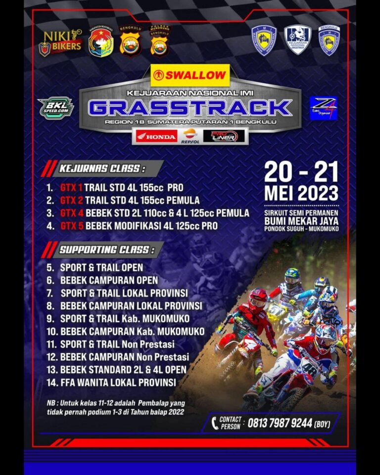 Inilah Persiapan Putaran 1 Kejurnas Grasstrack Region 1B: Ada Kelas Tambahan