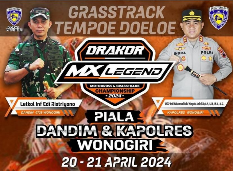 Ayo Ikuti Motocross & Grasstrack Championship Memperebutkan Piala Dandim dan Kapolres Wonogiri Akhir Pekan Ini