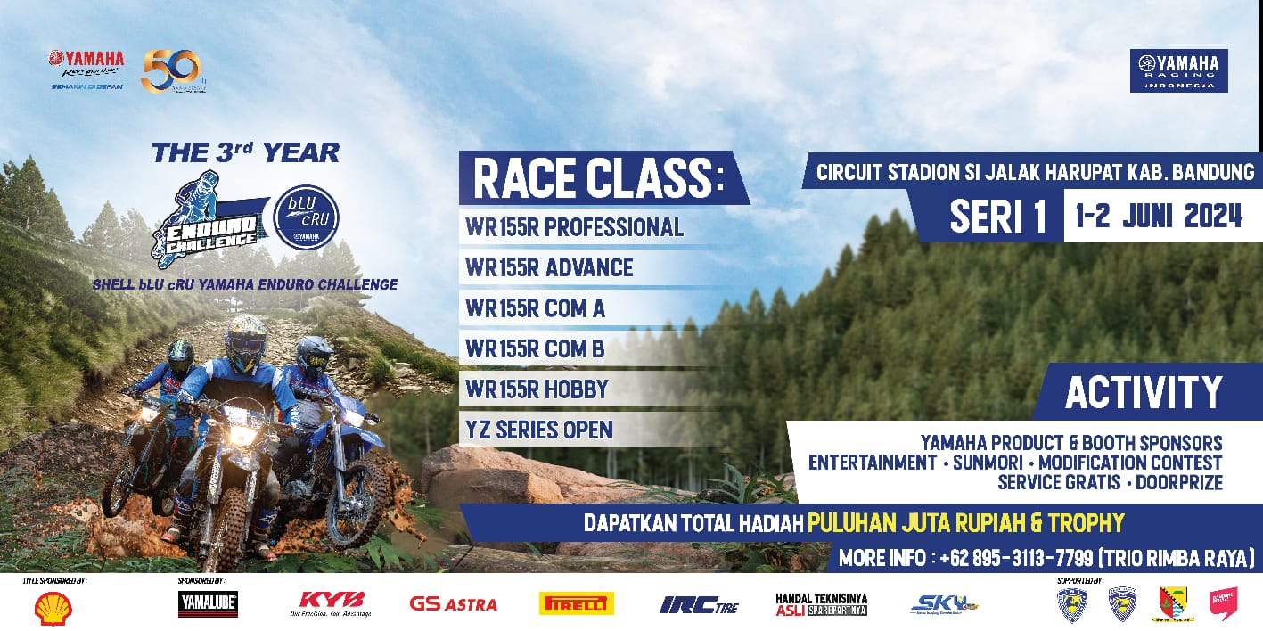 Jangan Lewatkan Event Seru Yamaha Enduro Challenge di Kawasan Stadion Si jalak Harupat!