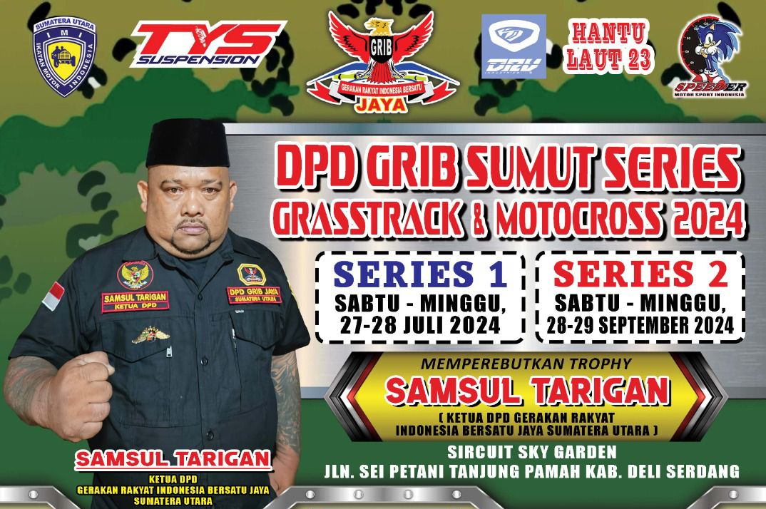 GRIB Sumut Gelar Kejuaraan Grasstrack dan Motocross Series Berhadiah Ratusan Juta, Pembalap Tak Dikenakan Biaya!