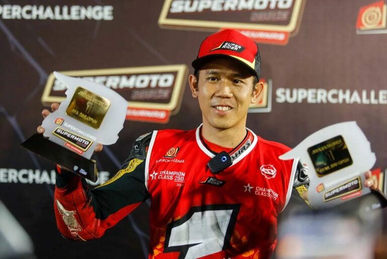 Tommy Salim Sukses Kawinkan 2 Gelar Juara Nasional di Kejurnas Supermoto 2024