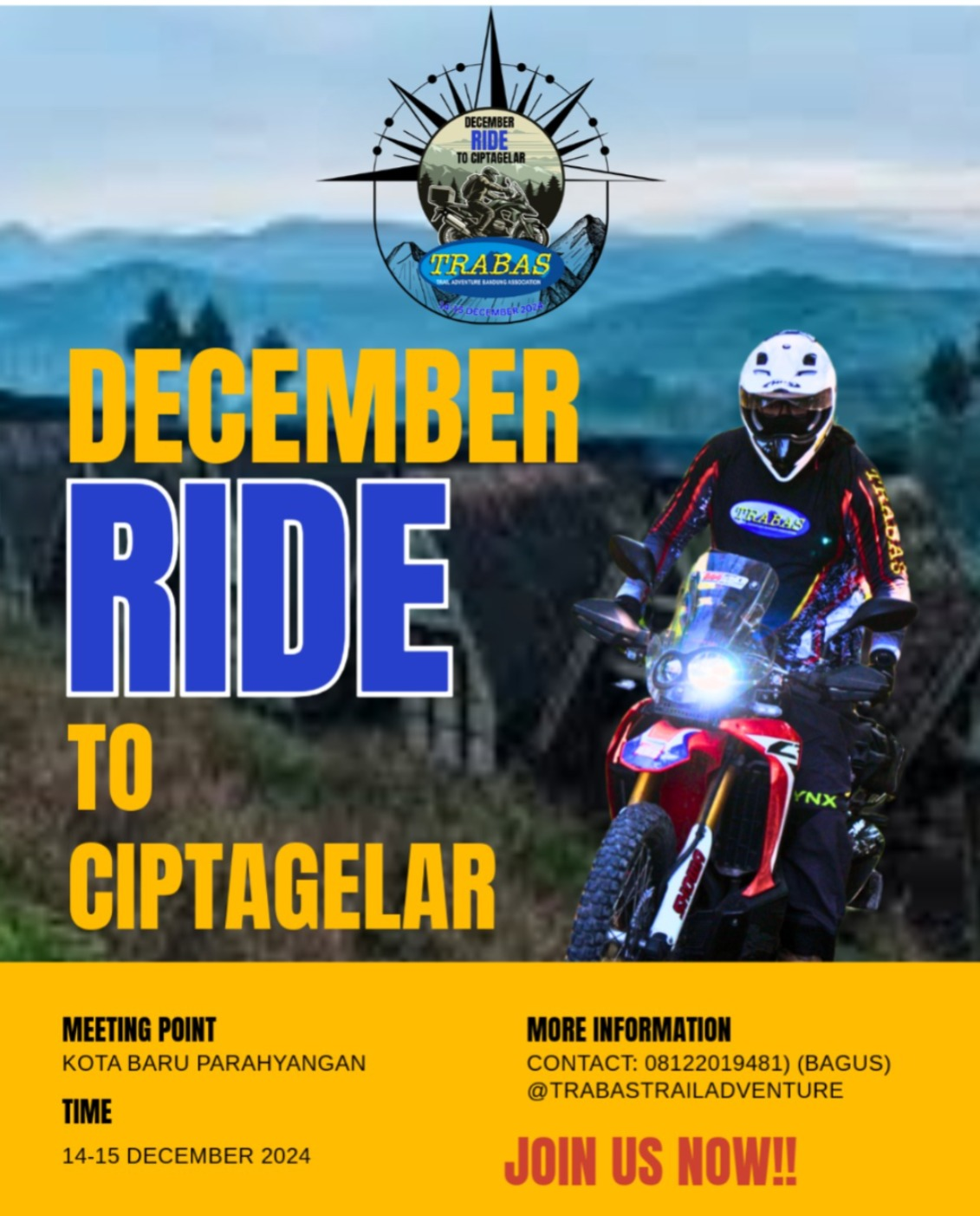 Gaskeun Ikutan Acara TRABAS Bertajuk “December Ride to Ciptagelar”!