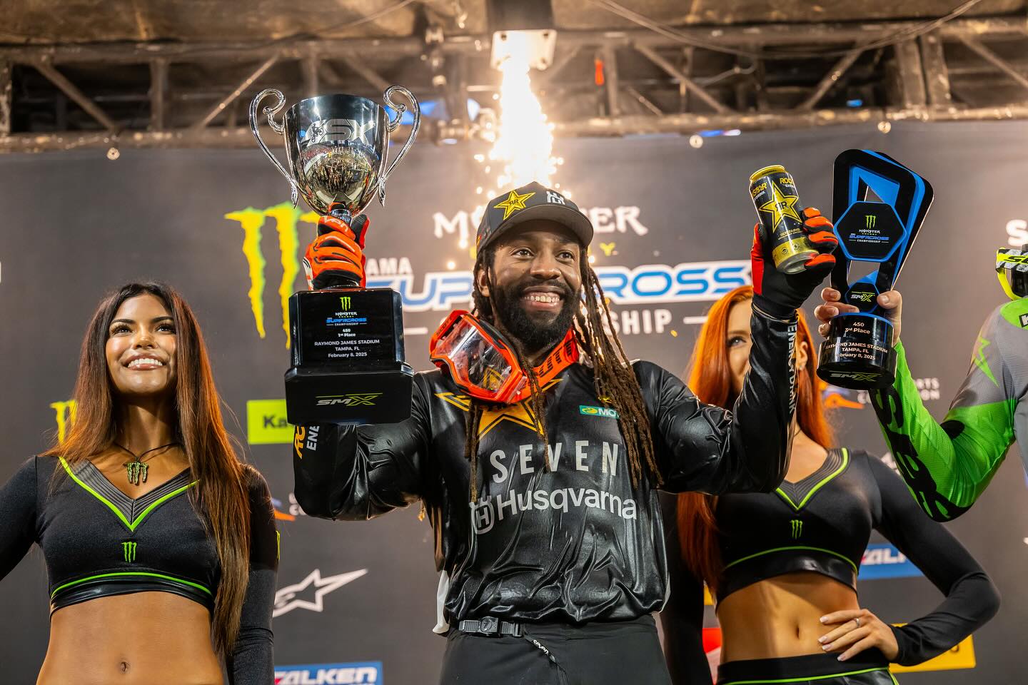 Butuh 109 Balapan! Malcolm Stewart Akhirnya Catat Kemenangan Perdana di Kelas 450SX Tampa Supercross 2025