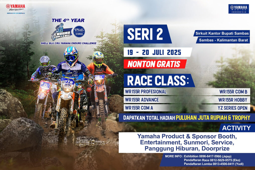 Siapkan Fisik dan Motormu…Yamaha Enduro Challenge Seri Kedua 2025 Akan Digelar pada 19-20 Juli di Sirkuit Kantor Bupati Sambas, Kalbar